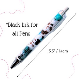 Cowhide Pens 10PC Cow Print Pattern Pen for Office School Western Highland Cow Style Design Black Ink for Writing Unique Gifts for Women Office Supplies Perfect for Cowboy Cowgirl Students