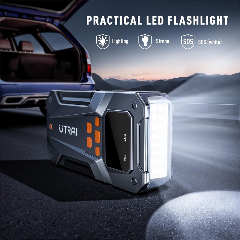 UTRAI 5000A 150PSI Jump Starter with Air Compressor, 12V Portable