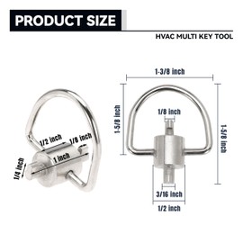 unrulysoul HVAC Multi Key Tool for 410A and R22 Refrigerants, R-410A R-22 Locking Cap Key fit for Home AC HVAC Systems Repair Installation and Removal 2PCS