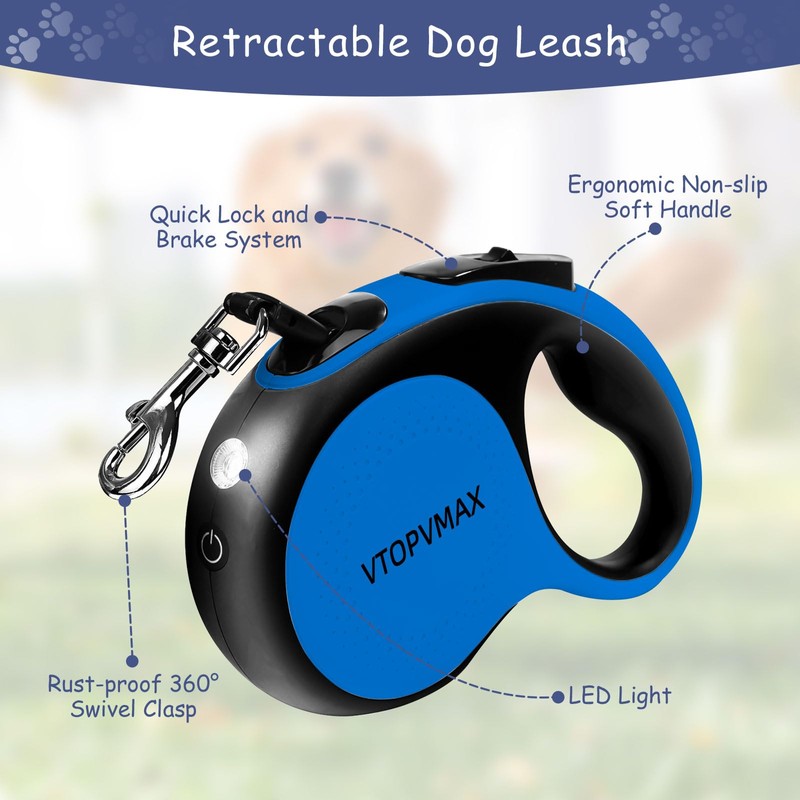 16Ft Retractable Dog Leash - for Small to Medium Dogs