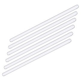 sourcing map Pack of 6 Glass Stirrers, Mixing Sticks, Reusable Glass Rod with Both Ends, Round for Laboratory, for Stirring Hot and Cold Drinks, 5.91 Inches, 6 mm