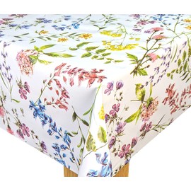 Karina Home Summer Meadow Floral Flowers Wipe Clean Tablecloth Vinyl PVC Table Cover Wipeable Table Cloth (200cm x 140cm)