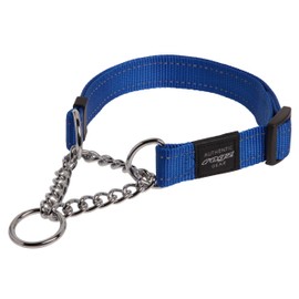 Rogz Utility Large 3/4-Inch Reflective Fanbelt Obedience Half-Check Dog Collar