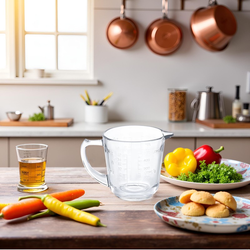 Left Handed Glass Measuring Cups for Left Hand People(2-Cup, 500