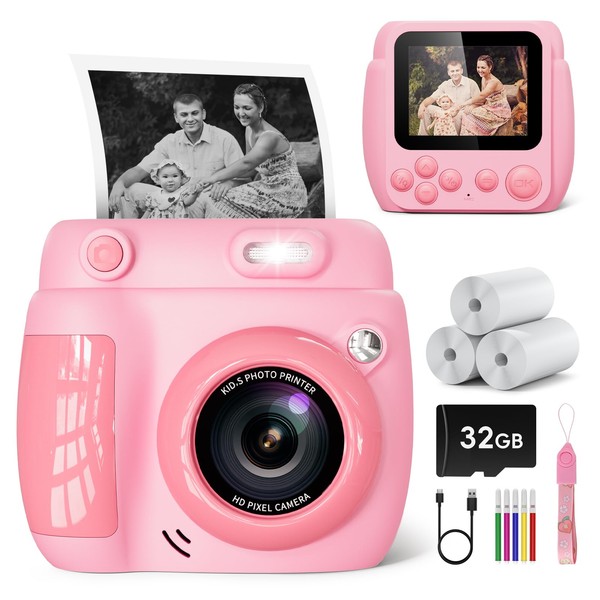 Gofunly Kids Camera Instant Print, 1080P 2.4'' Digital Camera for