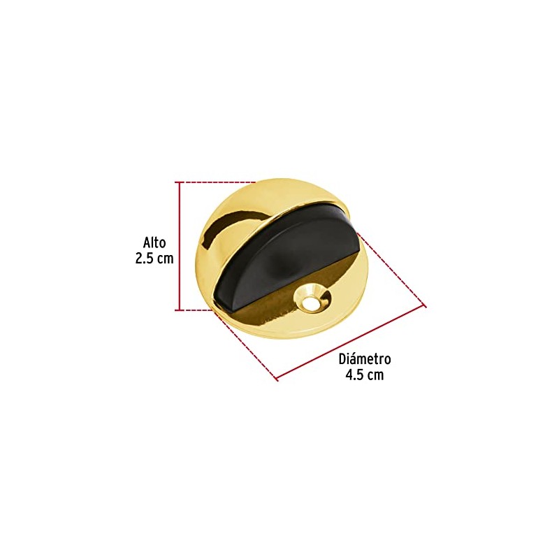 Hermex TODO-1, Tope tipo domo de latón, protección de hule