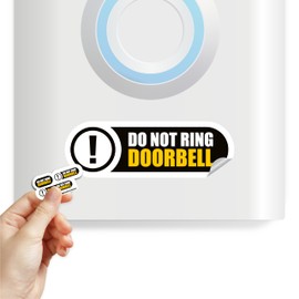 Tiny Do Not Ring Doorbell Small Stickers | Tiny Size Perfect for Video Doorbell | 3 Sizes Front Door Sign for House | Matte Black Weatherproof Stickers | Dont Ring The Bell Small Sign