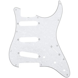 Musiclily Pro 62 11 Hole Stratocaster Pickguard for Japanese Fender Japan Strat Electric Guitar, White Pearl 4P