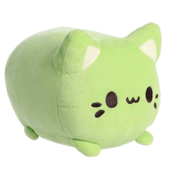 Aurora® Enchanting Tasty Peach® Green Tea Meowchi Stuffed Animal - Bright & Colorful Design - Showpiece Plush - Green 7 Inches