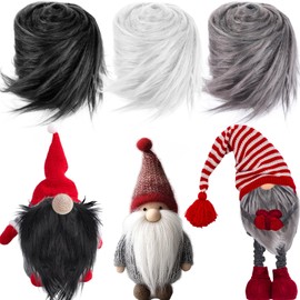 3 Pcs Shaggy Plush Faux Fur Fabric Faux Fur Scrap Pieces Fuzzy Craft Fake Fur Furry Fluffy Fabric Fur Chair Cover Patch Clothing Decoration for Beard Cosplay Costume DIY Projects, 4 x 60 Inch, 3 Color