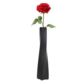 Ceramic Vase, Black Floor Vase for Pampas Grass, Decorative Branches and Dried Flowers, Modern and Elegant Decorative Vases for Home Office, Living Room and Office Decoration, Single Stem Flower Vase,