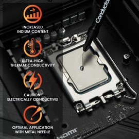 Thermal Grizzly Conductonaut - 1 Gram - High Performance Liquid Metal Compound Thermal Paste for Superior CPU/GPU/Console Cooling - Made in Germany