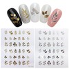 NAS-117 Nail Stickers Set of 2 [Leaf] Gold Silver Art