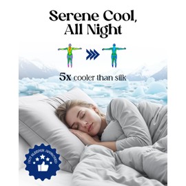 SLEEPHORIA Cooling Pillow Cases for Hot Sleepers, 2 Pack Queen Size Cool Pillow Case Cover with Durable Zipper, Silky Soft & Stays Cool All Night, Gentle on Hair & Skin (Light Grey)