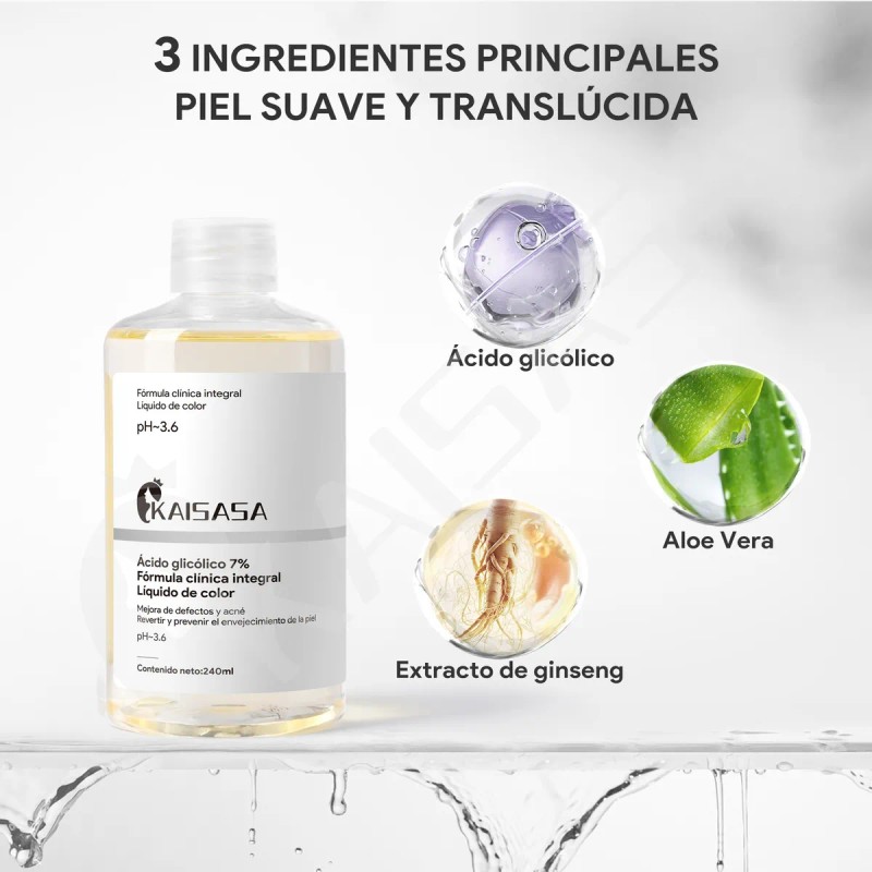 Kaisasa Solución Tónico Reparador Anti Acné Ácido Glicólico