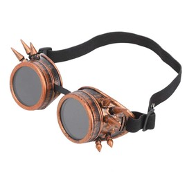 Cycling Goggles Vintage Sunglasses Steampunk Goggles Windproof Motorcycle Bicycle Glasses for Driving Cycling Fishing (Red Bronze)