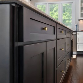 YAGU Modern 10 Pack Kitchen Drawer Knobs Cabinet Knob Brushed Gold Brass Furniture Hardware for Cupboard Wardrobe Closet Dresser