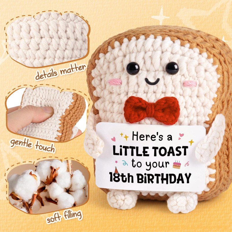 18th Birthday Gifts for Girls Boys- Emotional Support Crochet Toast