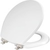 Mayfair Bennett Toilet Seat with Brushed Nickel Hinges, Slow Close