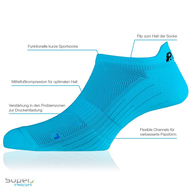 P.A.C. Men's Socks, Neon Blue