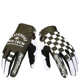 EXCEREY Chessboard Grid Motorcycles Racing Bicycles Full Finger Gloves for Adult Cycling Climbing Riding Biking Outdoor Sports (Army Green, Size M)