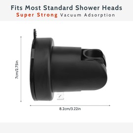 Shower Head Holder Removable Wall Mount Holder with Vacuum Suction Cup Height Adjustable Shower Wand Holder & Wall Mount ABS Plastic Suction Holder for Bathroom