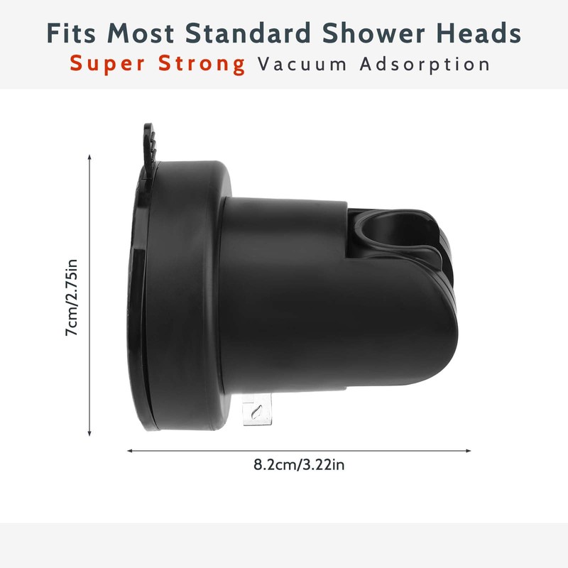 Shower Head Holder Removable Wall Mount Holder with Vacuum Suction