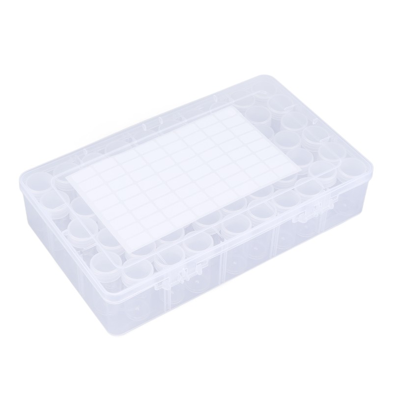 60pcs Diamond Painting Storage Containers Portable Plastic Bead Storing Bottle
