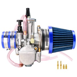 Carburetor Carb with Intake Manifold Air Filter Spare main jet Kit Universal Suitable For 2t/4t Scooter Motorbike Motorcycle Mped Speedboat ATV UTV Go Kart Accessories （P-W-K 21-34mm） (26mm, Blue)