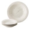 Anolon Ceramics Stoneware Pasta/Soup Bowls, 5 Piece, Marble White