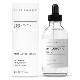 Asterwood Hyaluronic Acid Serum for Face - Plumping, Anti-Aging, Hydrating - Fragrance-Free - 4 Fl Oz