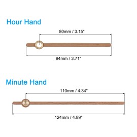 PATIKIL Replacement Clock Hands Kit, 4 Set Wooden Clock Mechanism Movement Wall Clock Hands Parts Replacement for 12 Inch Wall Clock Repair DIY Home Art Decor, E2