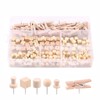 Pack of 135 Push Pins Wood, Natural Wood Push Pins