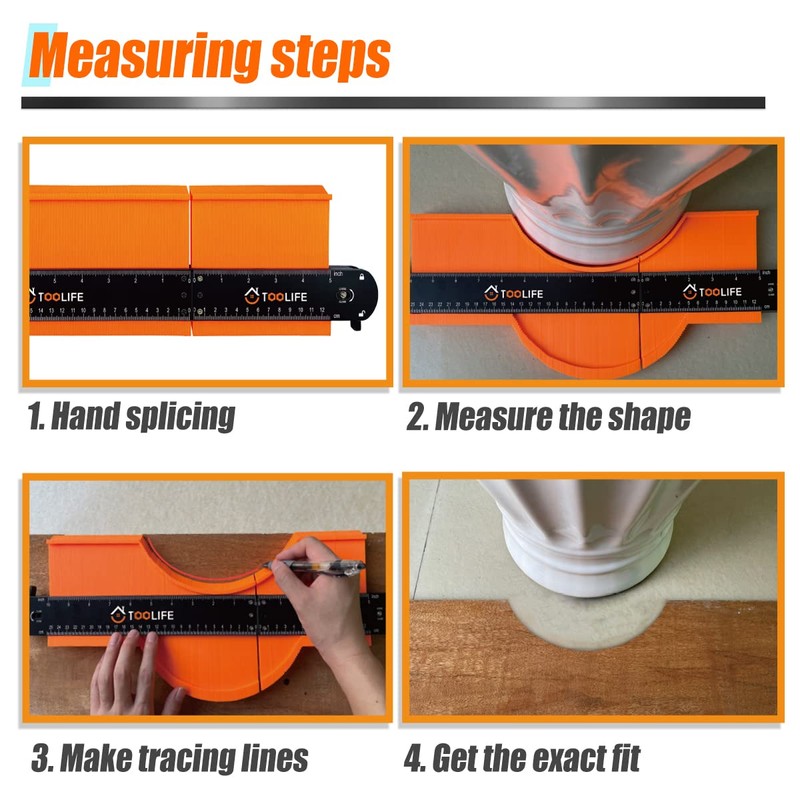TOOLIFE Connectable Contour Gauge, Gifts for him Men Husband Dad,Woodworking
