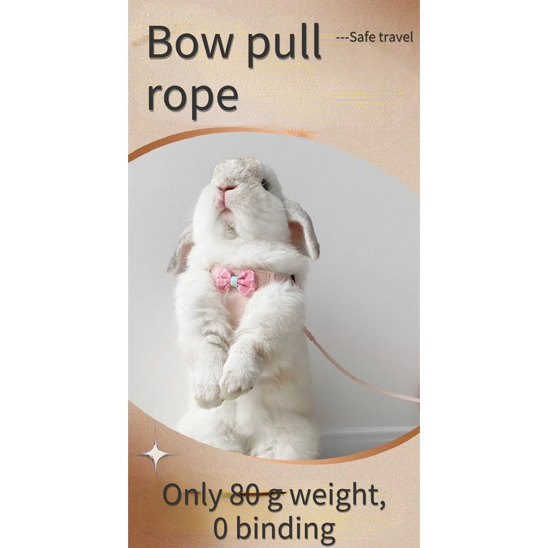 Rabbit Harness and Leash - Adjustable Bunny Harness Escape Proof