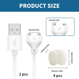 XdealCozyxc 2PCS 2 PIN 0.8M Replacement Charging Cord for Appliances with Magnetic Charging Ports (9mm/0.35in)