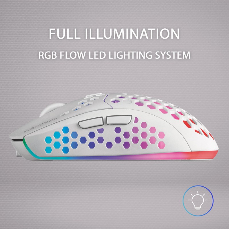 Mars Gaming MMW3W, Wireless Gaming Mouse, RGB Flow, Ultralight 79g,
