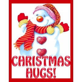 Handmade Christmas Hugs! Cute Snowman Ready for Some Love! Refrigerator Fridge MAGNET