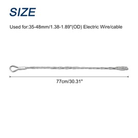 MECCANIXITY 35-48mm OD Cable Pulling Socks Grip 0.77m Single Head Side Pull Wire Mesh Puller Socks Grip Stainless Steel Wire Pulling Tools