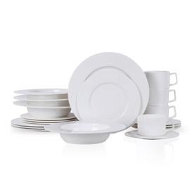 Stone Lain Sylvie 20 Pieces Bone China Dinnerware Set, White