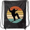 inktastic Snowboarding Retro Sunset Snowboard Drawstring Bag Black 40d39