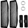 Godox Softbox Bowens Mount 2PCS 30x120cm /12"x47", Strip Honeycomb Grid