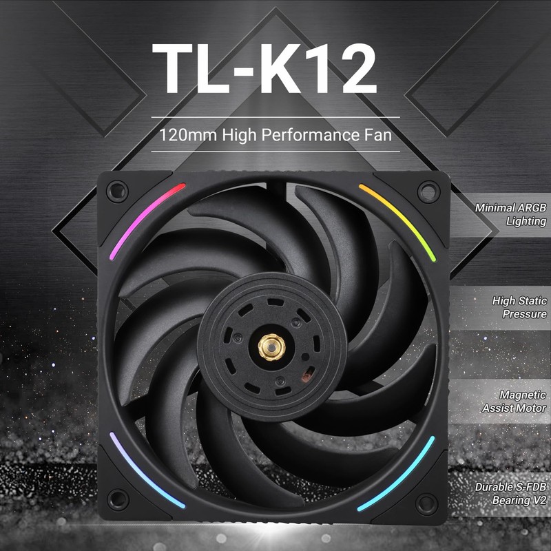 Thermalright TL-K12 Computer Case Fan 120mm CPU Cooler Fan,PC PWM
