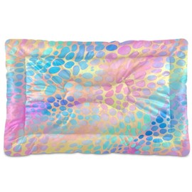 Kigai Pet Dog Bed Colorful Leopard Soft Comfortable Dog Crate Beds Washable Anti-Slip Pet Mat for Large Medium Small Dogs and Cats