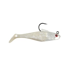 Berkley PowerBait Pre-Rigged Swim Shad Fishing Bait, Pearl Red Eye, 2in | 5cm, Irresistible Scent & Flavor, Realistic Profile, Ready-to-Fish, Ideal for Bass, Walleye, Pike and More