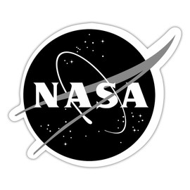 Spreadshirt NASA Classic Logo Black White Sticker, Max. 10 x 10 cm, 10 x 10 cm, Matte White