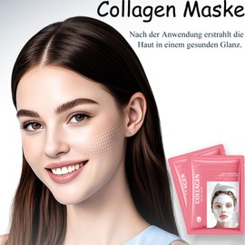 Soleneva 6 PCS Collagen Maske, Anti-Falten-Gesichtsmasken für Trockene Haut, Tuchmasken Gesicht mit Kollagen, Anti Aging Maske für Reduziert Feine Linien, Face Mask für Gesichtpflege & Strahlende Haut