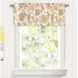 DriftAway Freda - cortina oscurecedora de mezcla de lino floral jacobeo, con aislamiento térmico, ahorro de energía, bolsillo para barra, 2 capas, individual de 52 x 18 pulgadas, más cabecera de 2 pulgadas, color azul clásico