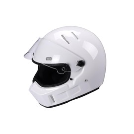 CRG Full-Face Motorcycle Street Bike Fiberglass Helmet DOT Certified ATV-1 - Parent (Large,White)