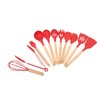 12 PCS Kitchen Cooking Utensils Set Ergonomic Wooden Handle Silicone